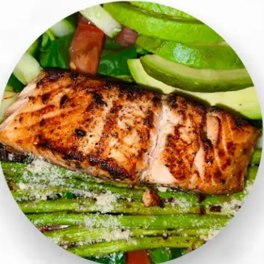 Grilled Salmon Mediterranean Salad