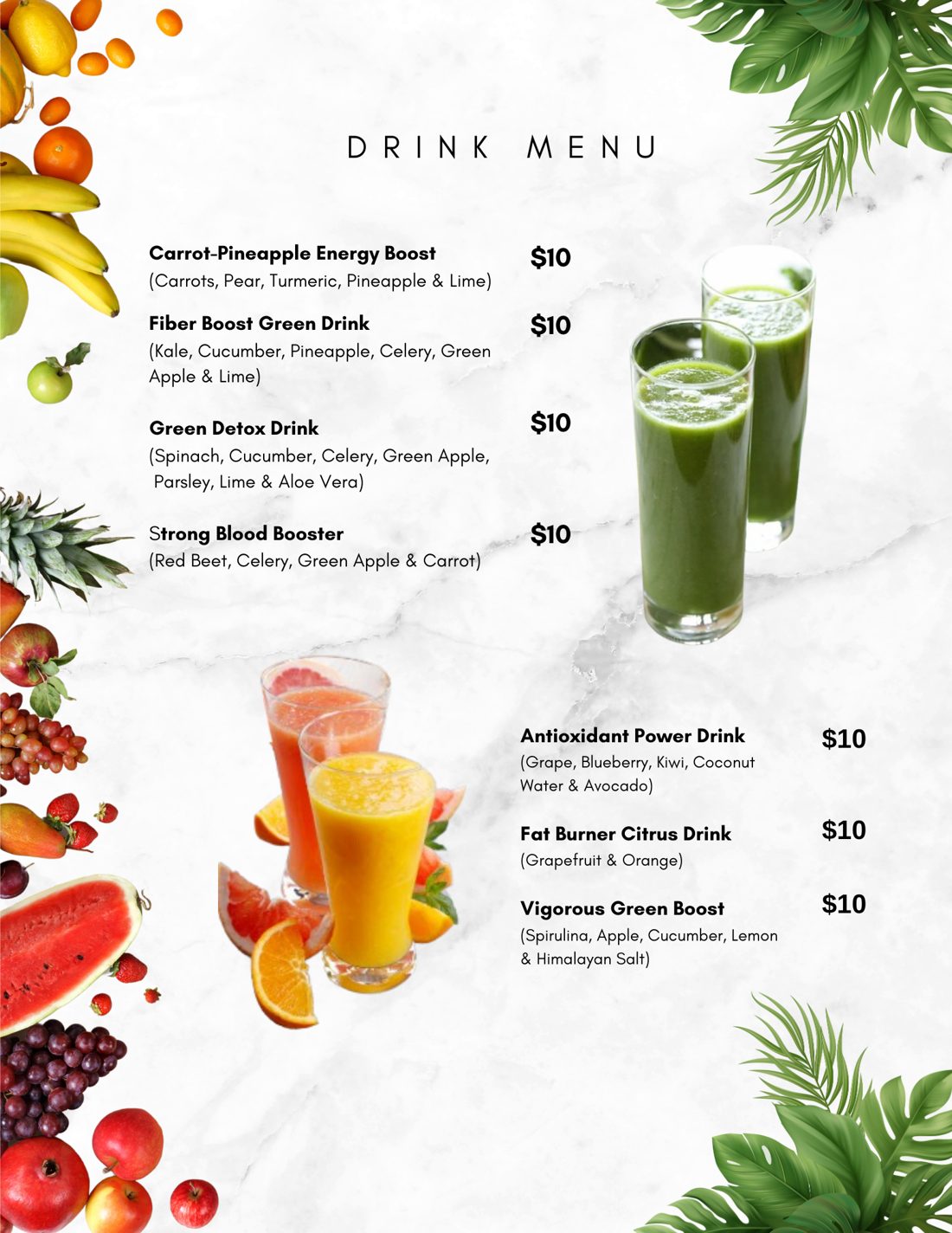 English Menu — Page 2