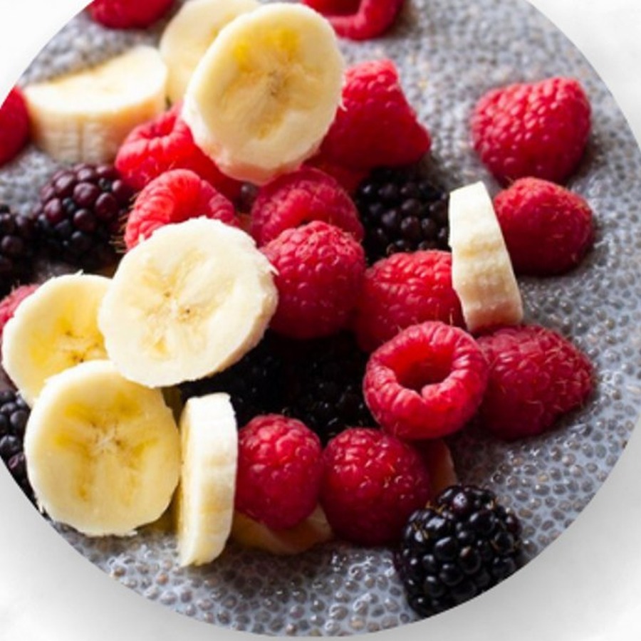 Coconut Chia Pudding with Berries & Kiwi